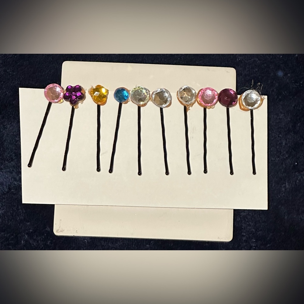 Lorena Espinoza Design Plastic Jewels Bobby-Pins, 10Pk (NWT)